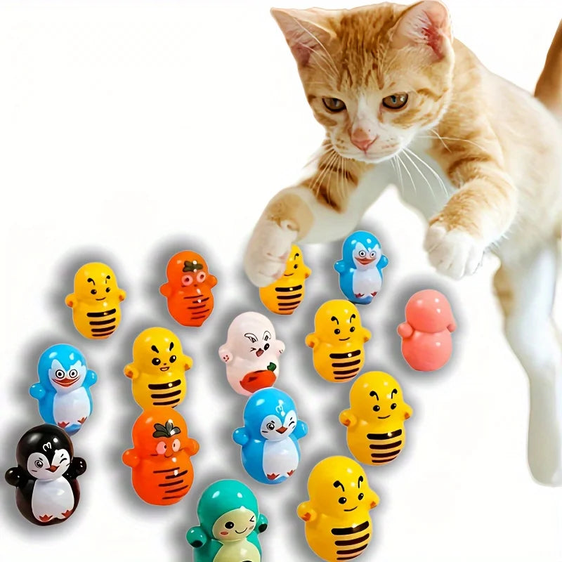 3-100 pcs of Cat Rolling Toys Diverse Styles Interactive Play and Exercise Equipment Durable Plastic Material
